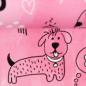 Preview: Baumwoll Jersey Funny Dogs auf Rosa